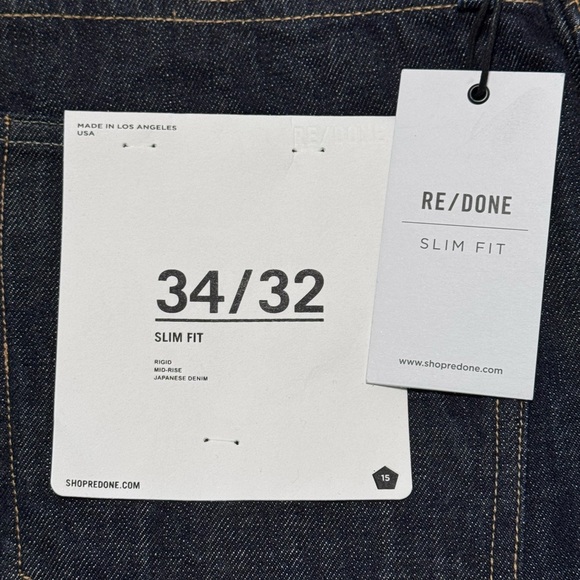 RE/DONE NWT Men’s Slim Fit Indigo Denim | Dark 05 Wash | Size 34 x 32 | 🔥 - Picture 11 of 14